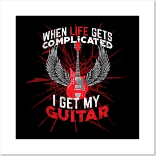 Guitar Player Design - Life is Complicated Posters and Art